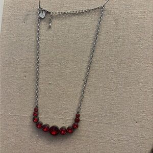Elegant Red Gemstone Necklace by touchstones Swarovski